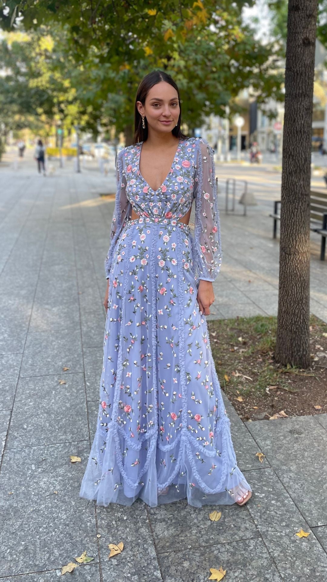 Vestido shop bordado azul