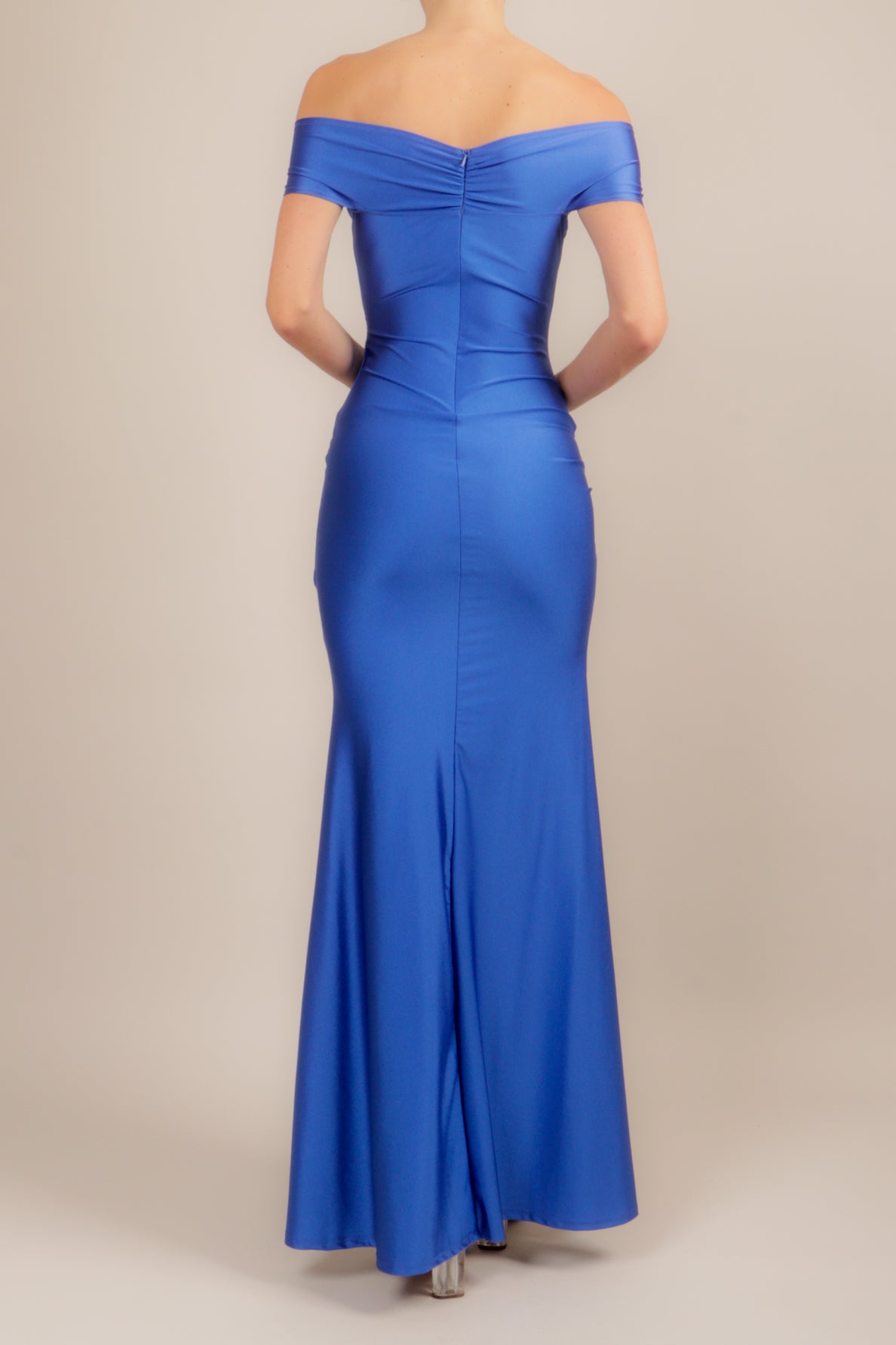 Vestido licra escote v royal