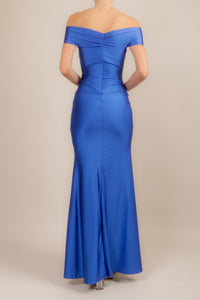 Vestido licra escote v royal