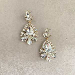 Arete media flor dorado-plata