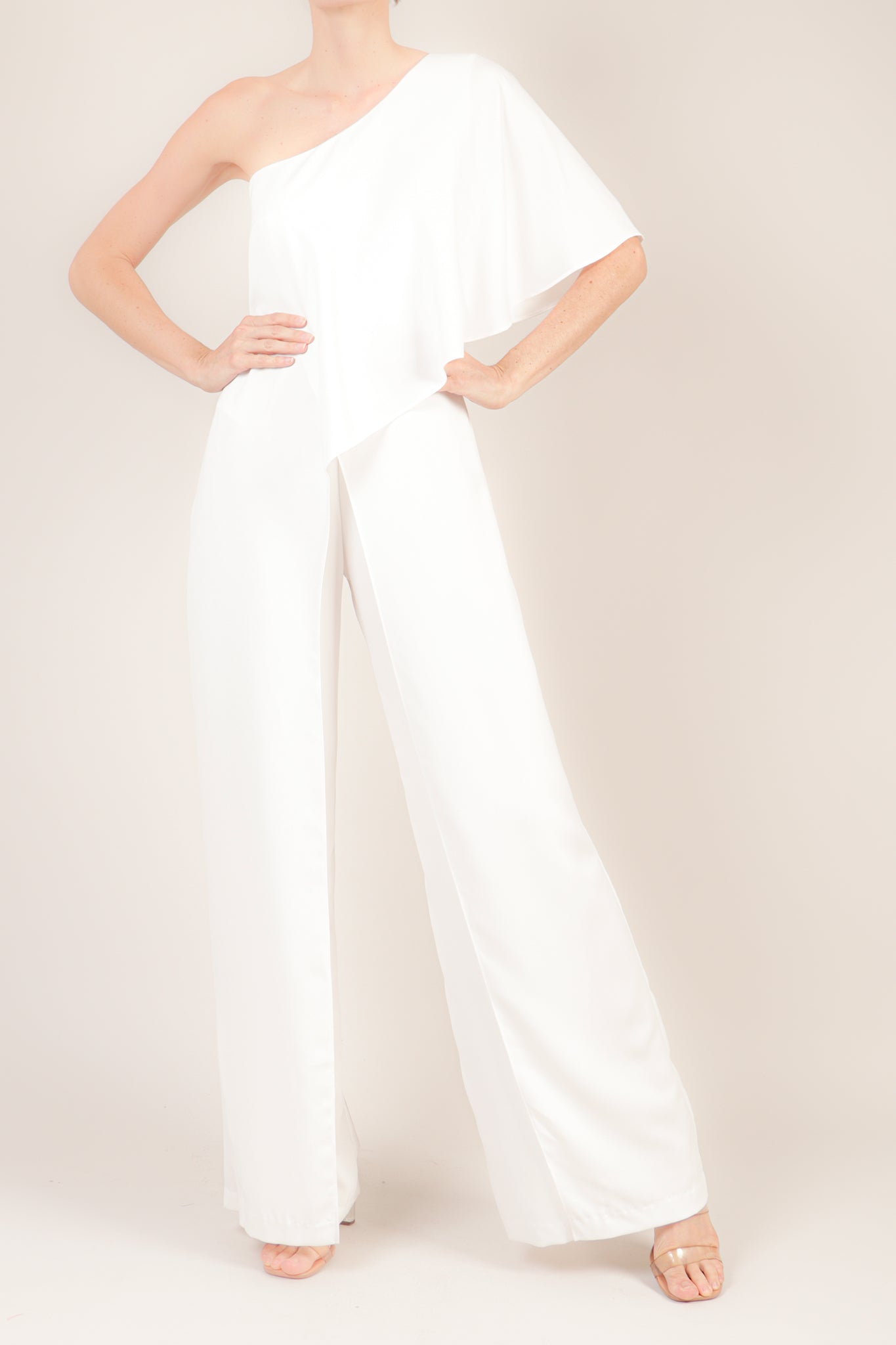 Satin jumpsuit white top