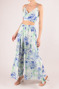 Conjunto print top tirante y pantalón verde