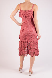 Vestido de encaje tirantes rosa