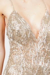 Vestido v tirantes plata