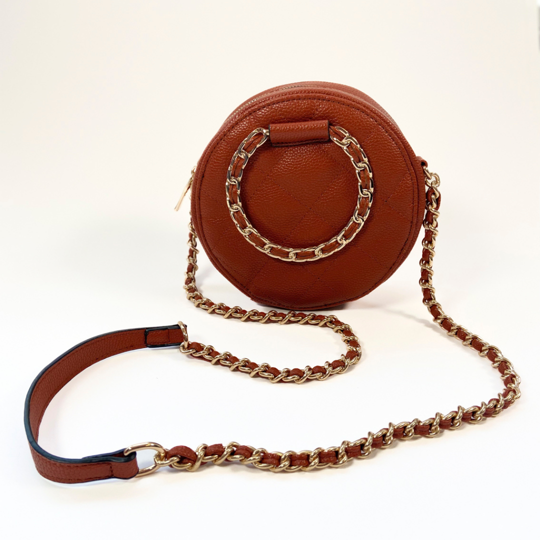 Bolsa crossbody circular ladrillo