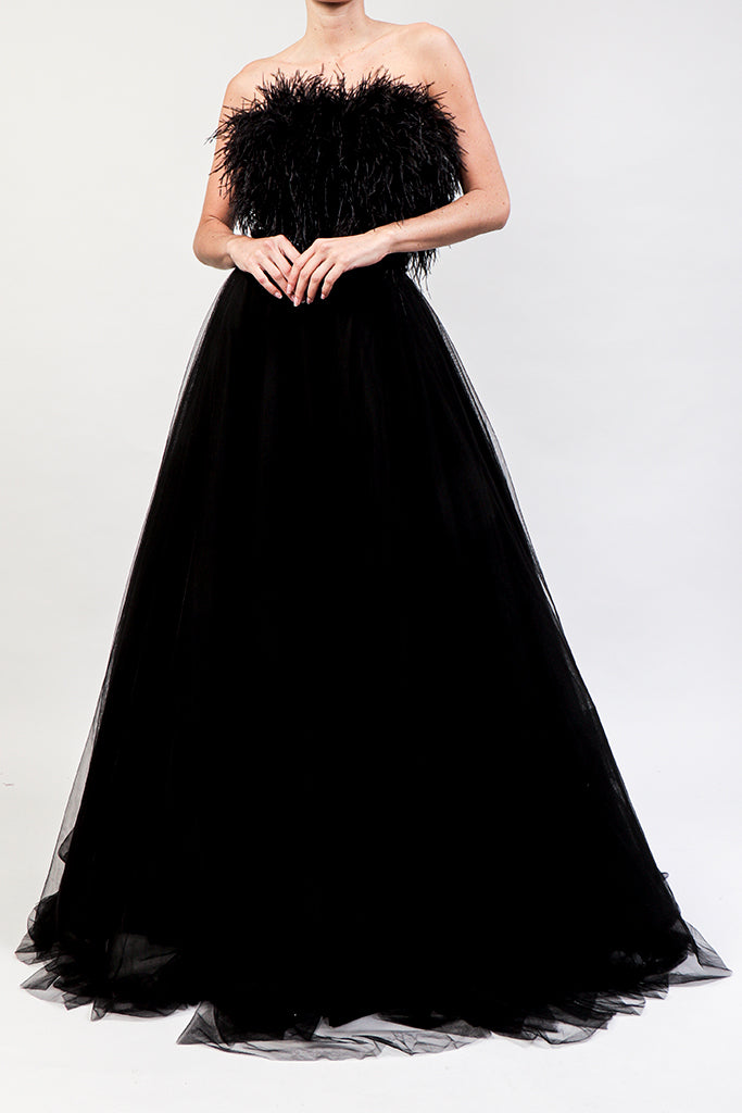 Vestido negro tul
