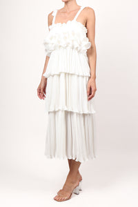 Vestido plisado capas