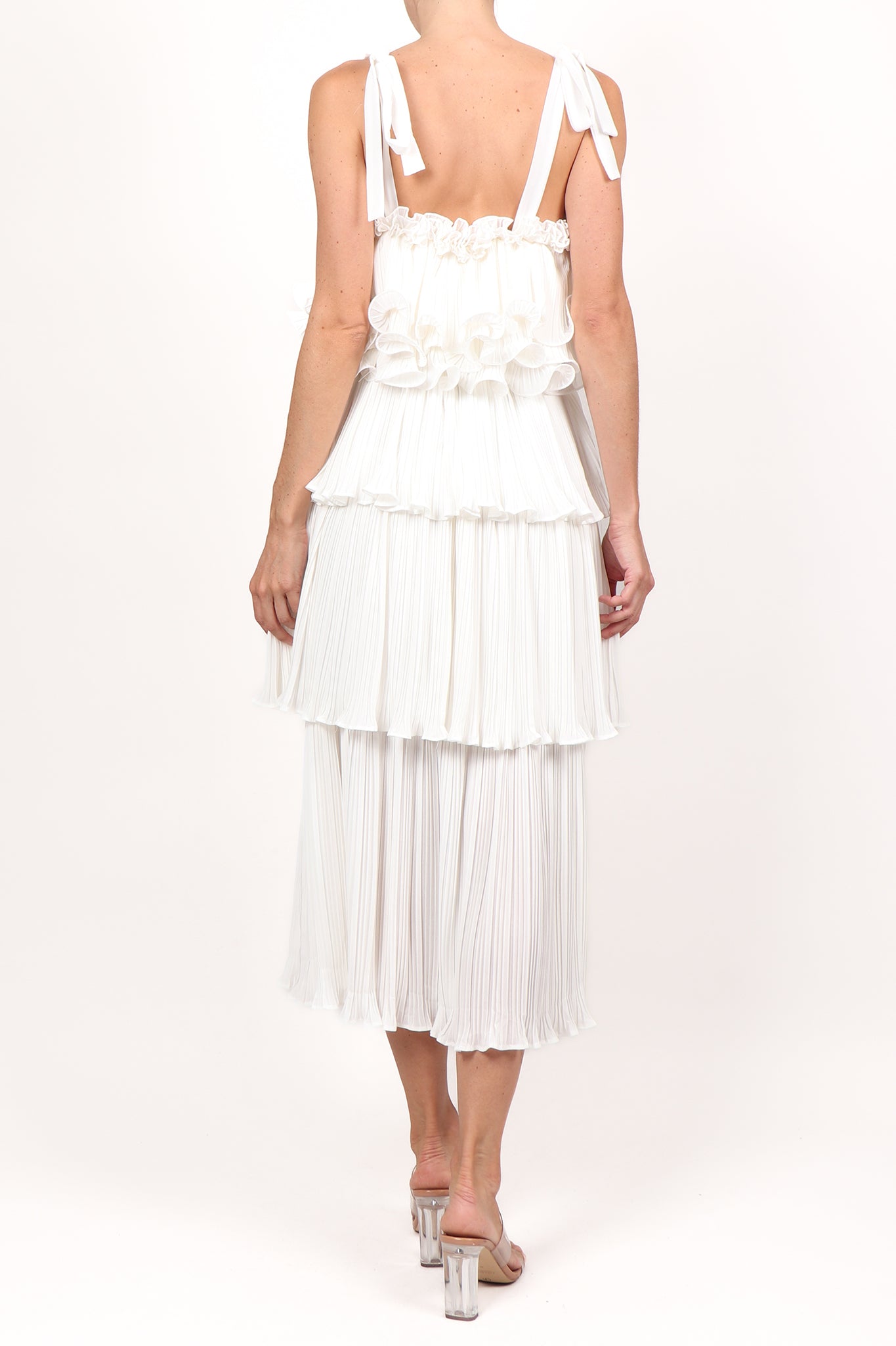 Vestido plisado capas