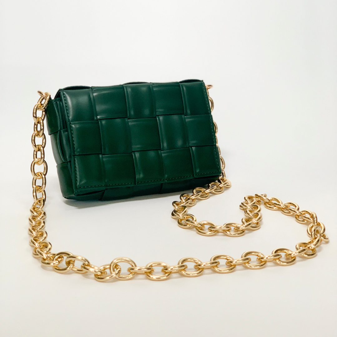 Bolsa crossbody entrelazado verde