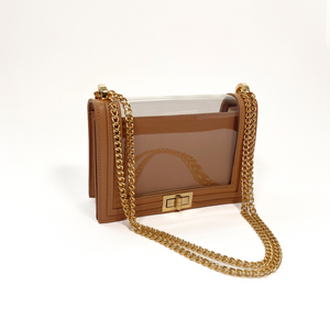 Bolsa de hombro transparente cafe