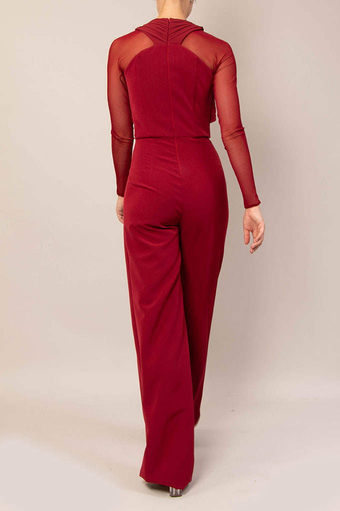 Jumpsuit efecto cruzado vino