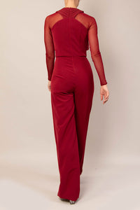 Jumpsuit efecto cruzado vino