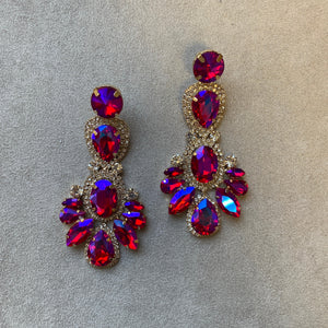 Arete flor grande rojo