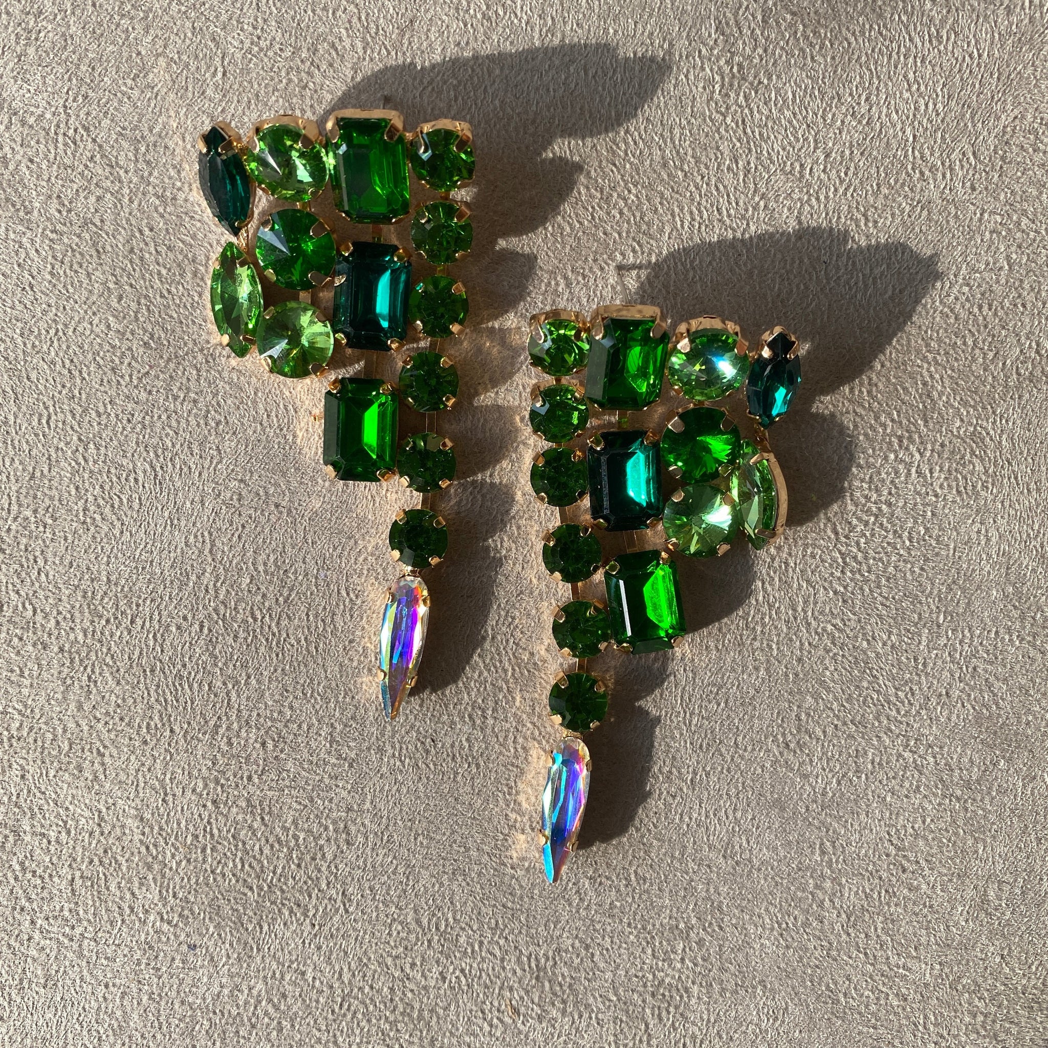 Arete cuentas verdes
