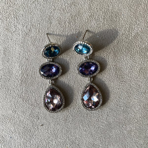 Arete ovalo y gota multi