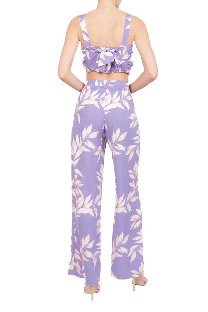 Conjunto print top y pantalon lavanda