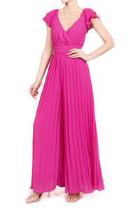 Jumpsuit v manga ruffle magenta