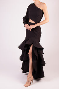 Vestido capas olanes cut out