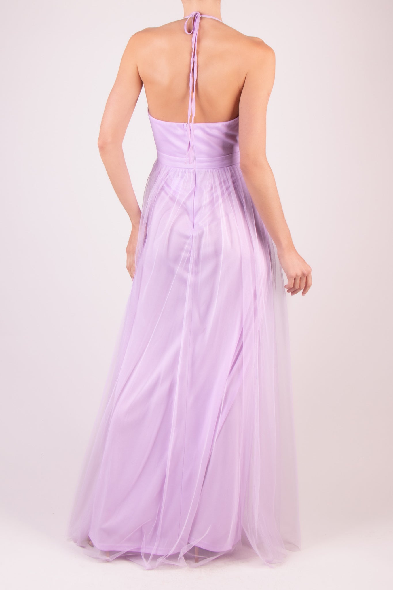 Vestido halter mesh lila