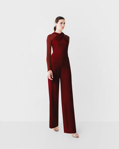 Jumpsuit efecto cruzado vino