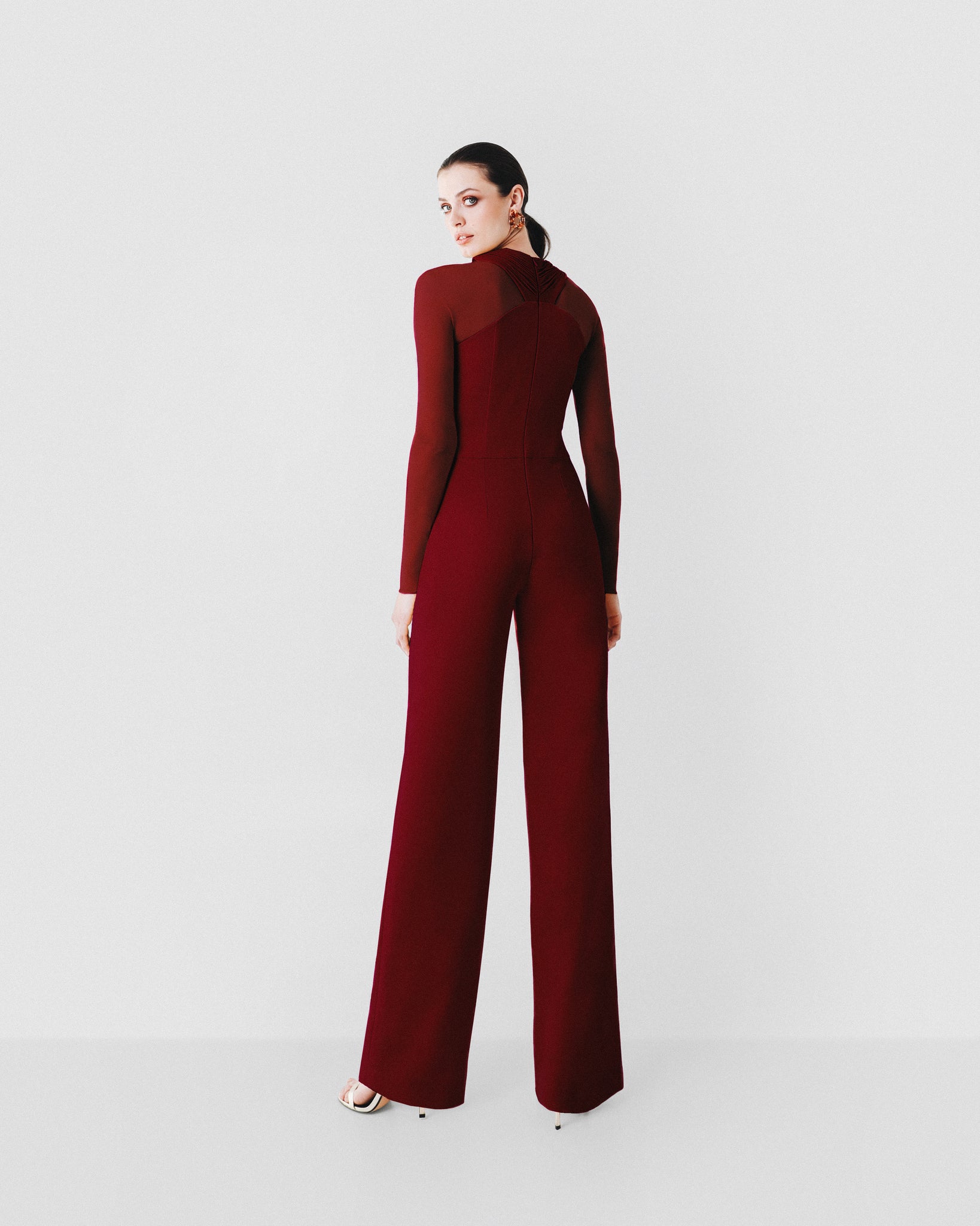 Jumpsuit efecto cruzado vino