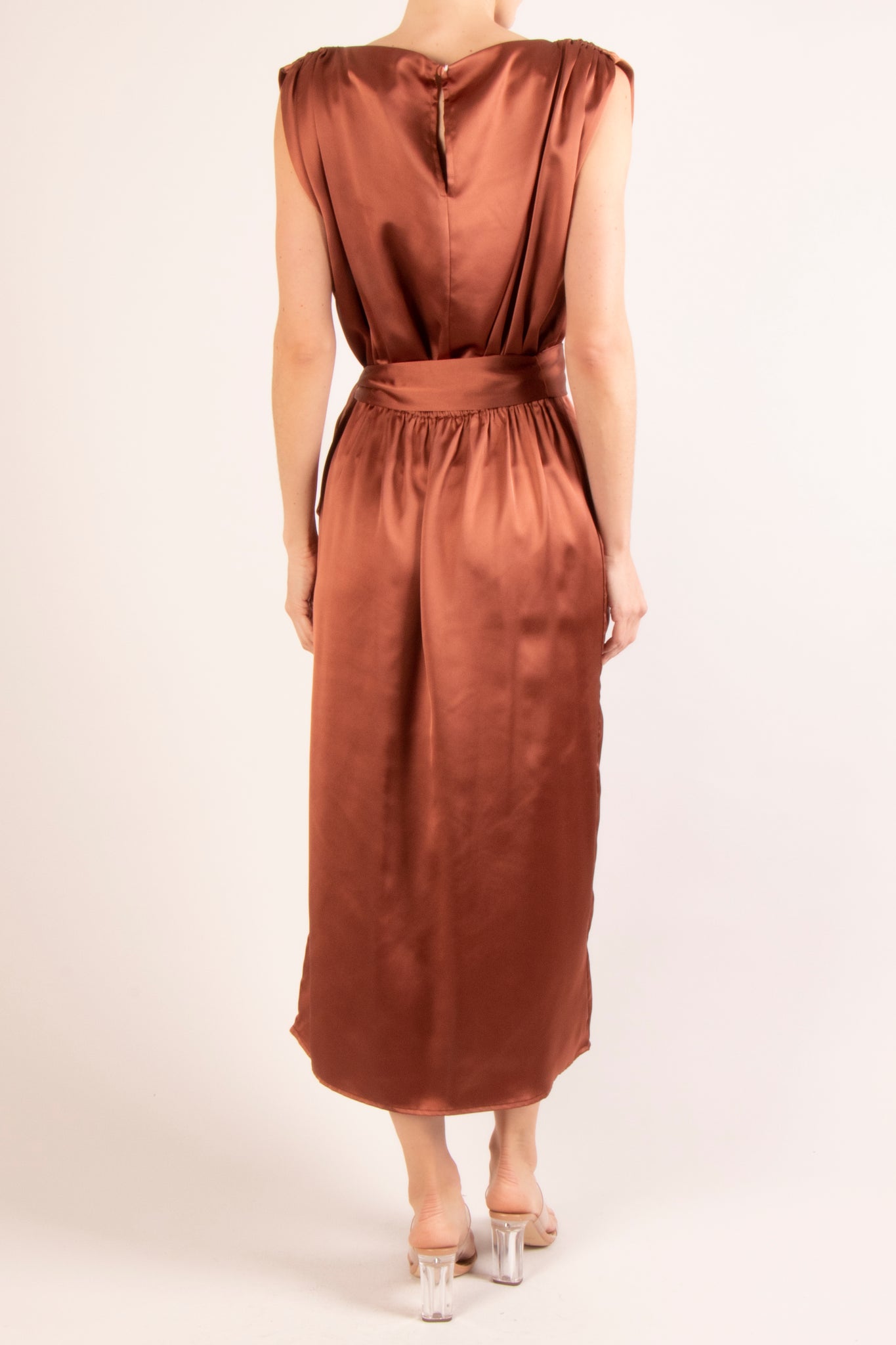 Vestido satín sienna