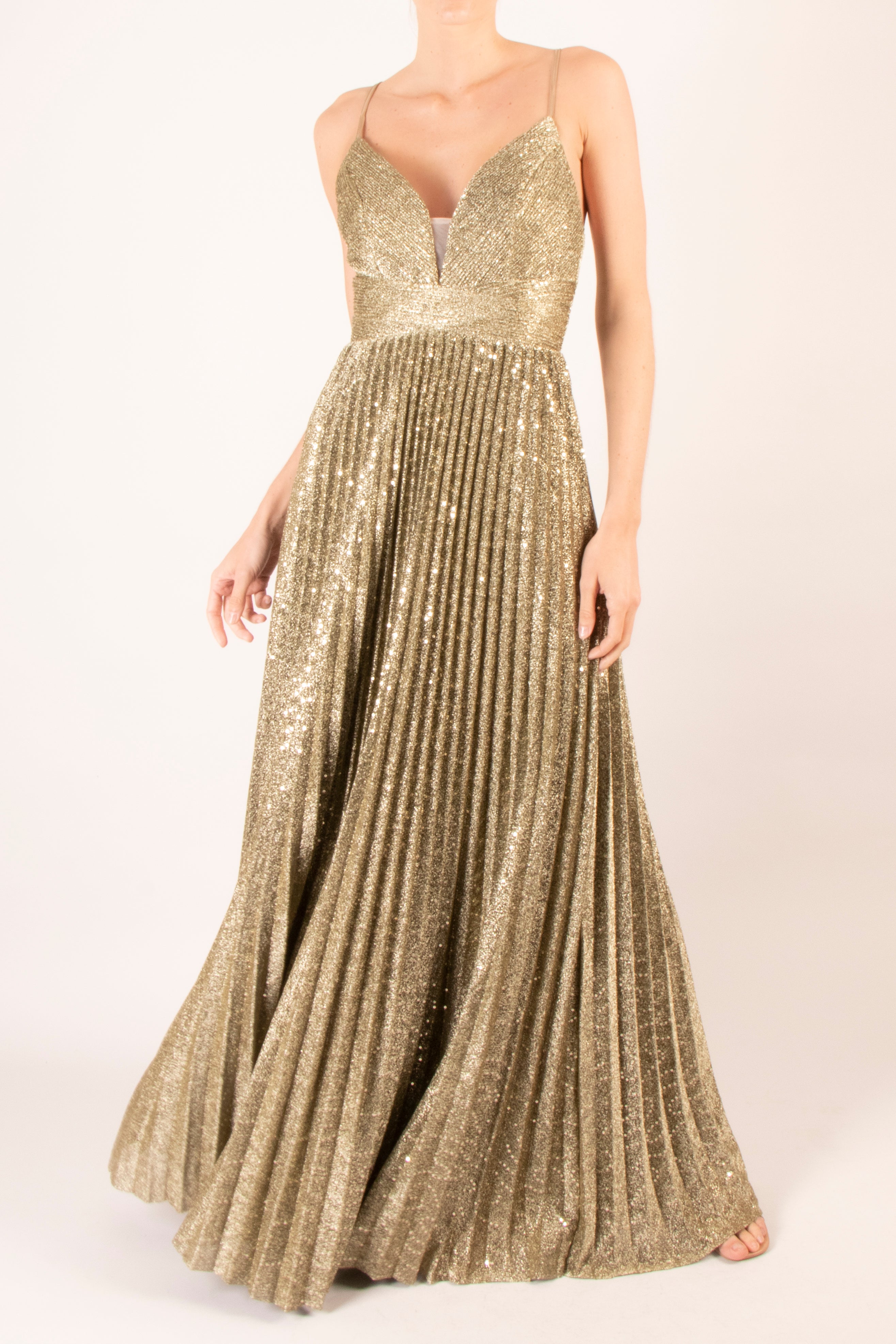 Vestidos dorados sales para promocion