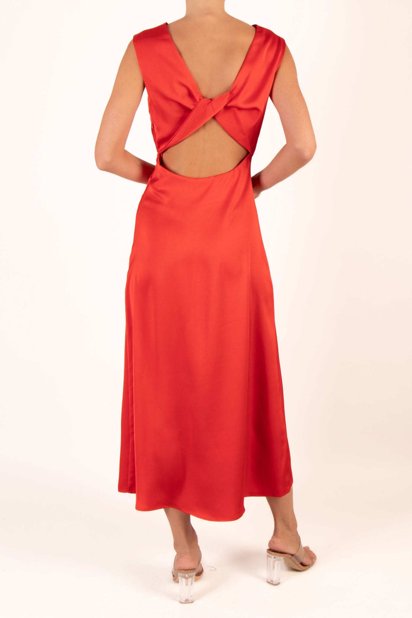 Vestido v midi rojo