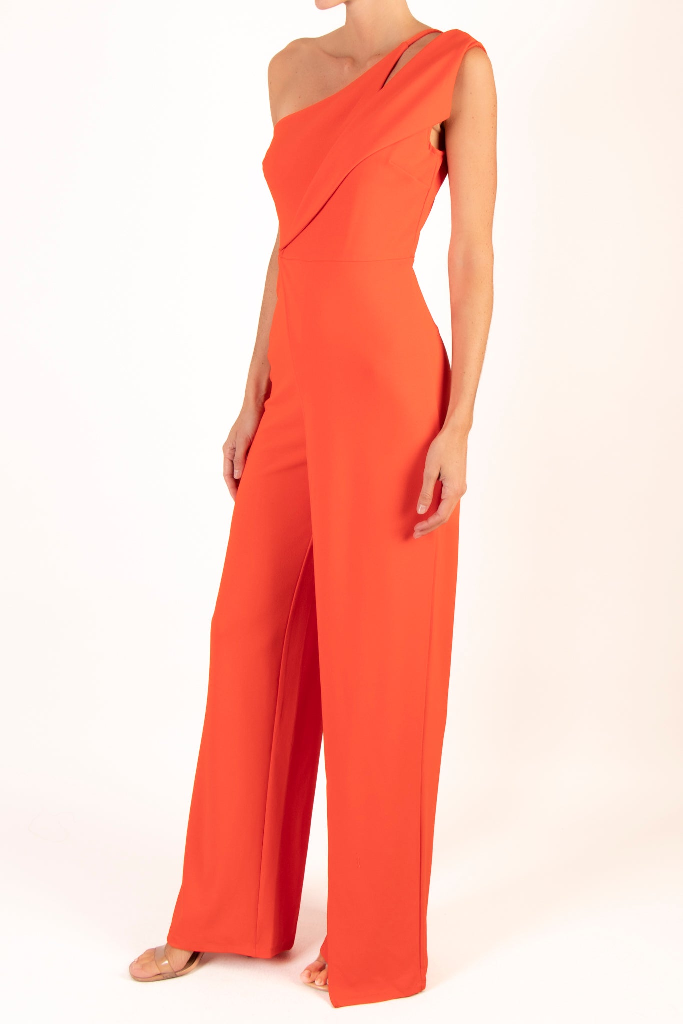 Jumpsuit un hombro naranja