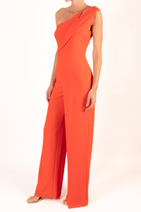 Jumpsuit un hombro naranja