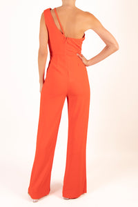 Jumpsuit un hombro naranja