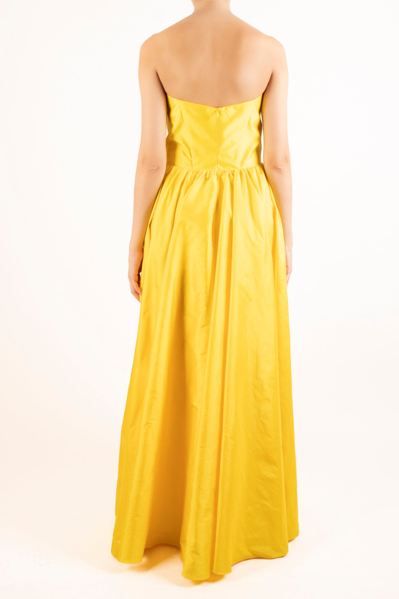 Vestido bustier corte A amarillo