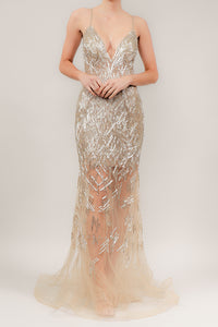 Vestido v tirantes plata