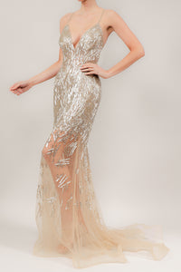 Vestido v tirantes plata