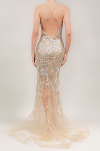Vestido v tirantes plata